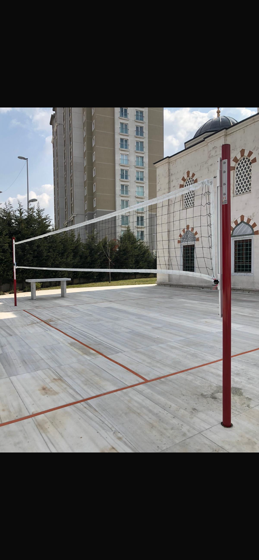 Voleybol Direk ve File Seti | 76x3 mm Metal Boru | Yükseklik Ayarlı | Kriko Sistemli | BİRLİKSPOR