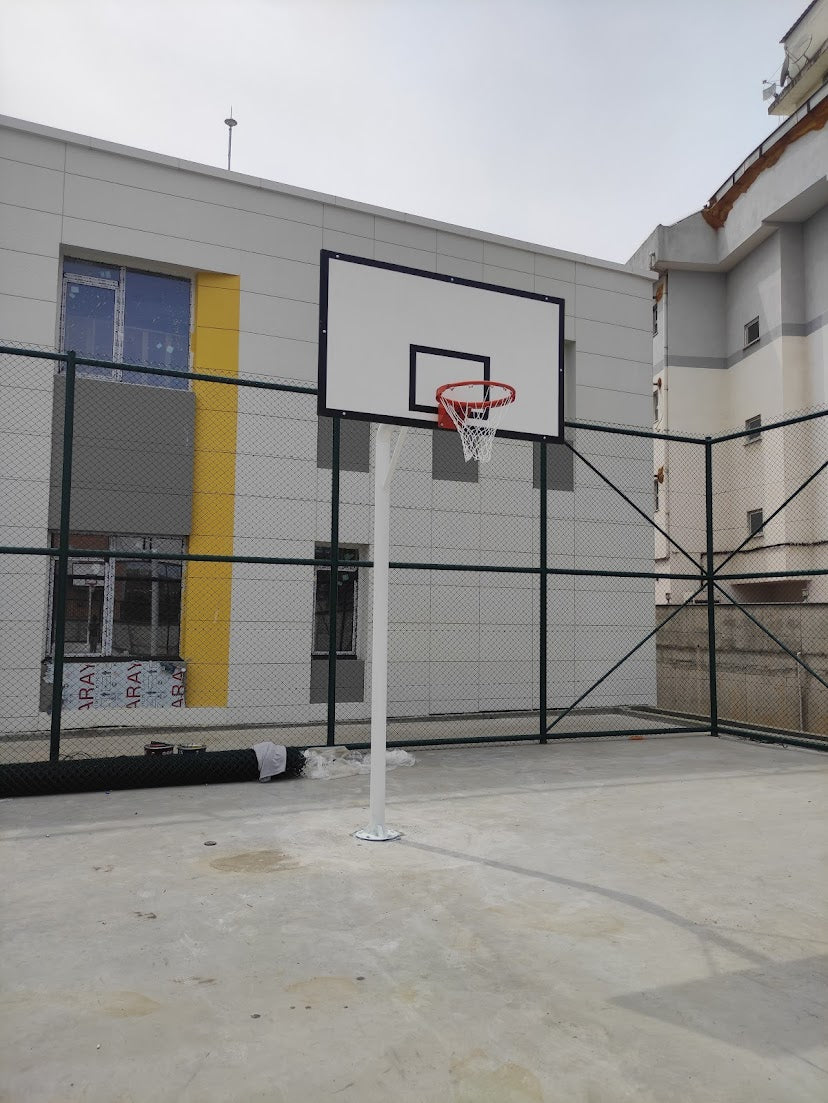Tek Direkli Basketbol Potası | 105x180 cm Fiber Panya | 114x4 mm Metal Direk | BİRLİKSPOR