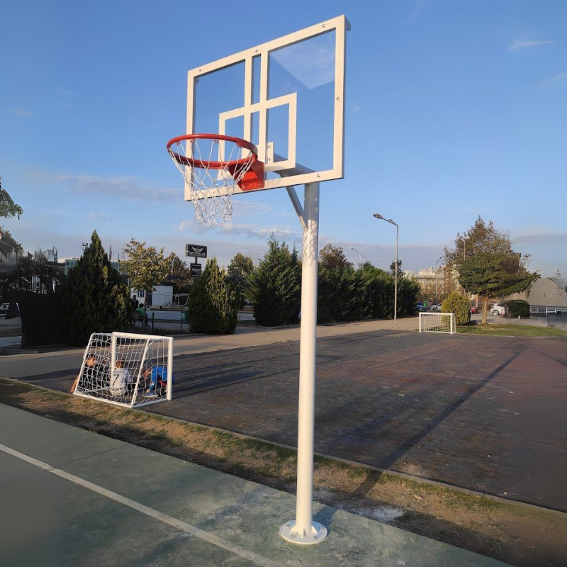 Tek Direkli Basketbol Potası | 90x120 cm Akrilik Cam Panya | 89x4 mm Metal Direk | BİRLİKSPOR