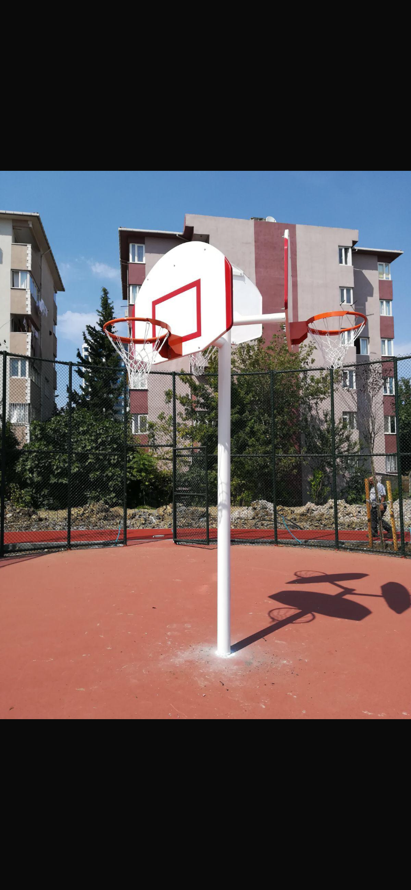 3 Çemberli 3 Yönlü Açık Alan Basketbol Potası | Akrilik Panya
