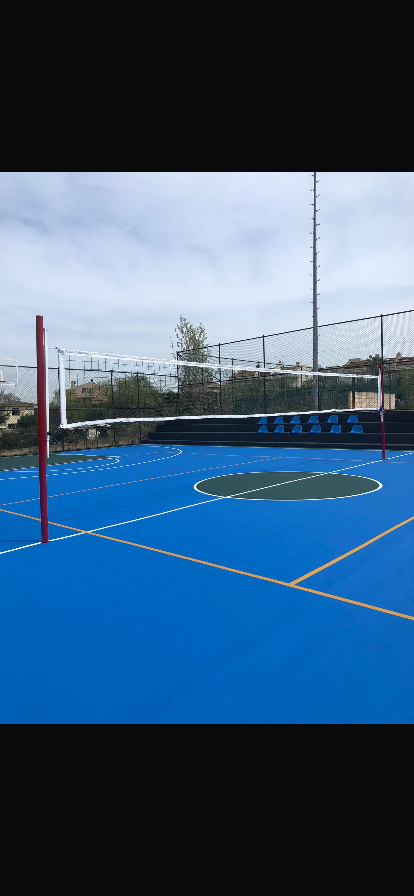 Voleybol Direk ve File Seti | 76x3 mm Metal Boru | Yükseklik Ayarlı | Kriko Sistemli | BİRLİKSPOR