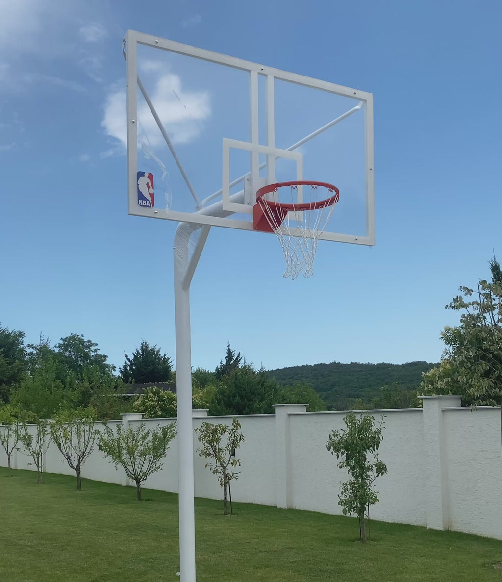 Tek Direkli Basketbol Potası | 105x180 cm Akrilik Cam | 114x4 mm | BİRLİKSPOR