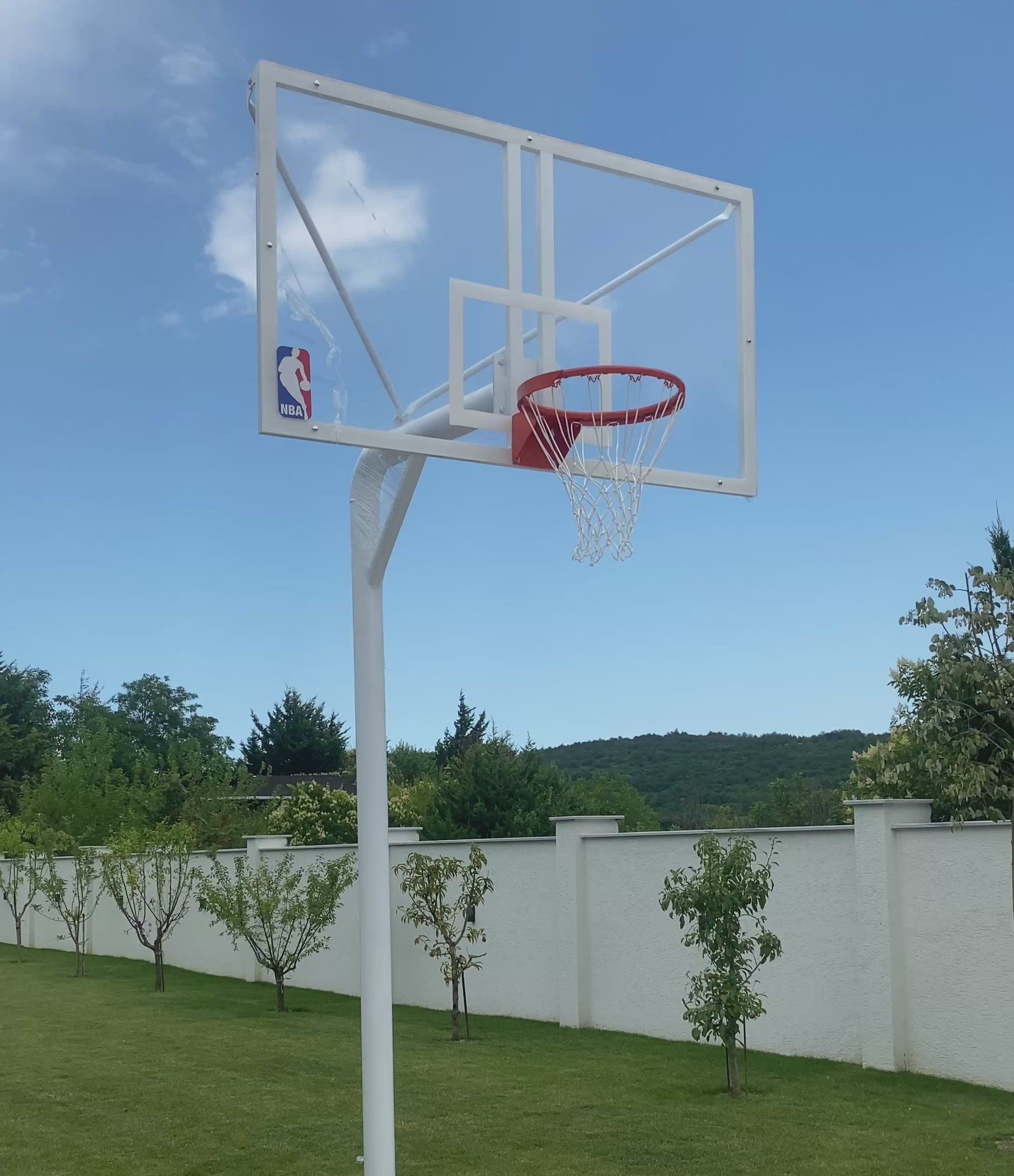 Tek Direkli Basketbol Potası | 105x180 cm Akrilik Cam | 114x4 mm | BİRLİKSPOR